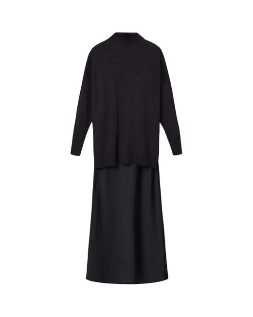 AllSaints Black Merino Wool Juno Sweater And Maxi Dress
