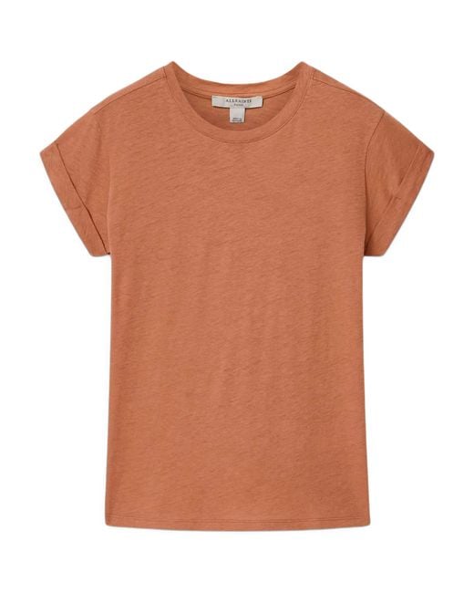 AllSaints Brown Organic Cotton Anna T-Shirt