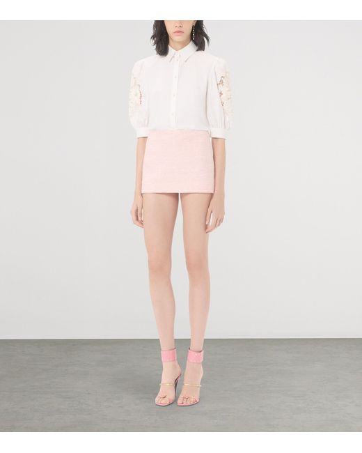Valentino White Lace-Trim Shirt