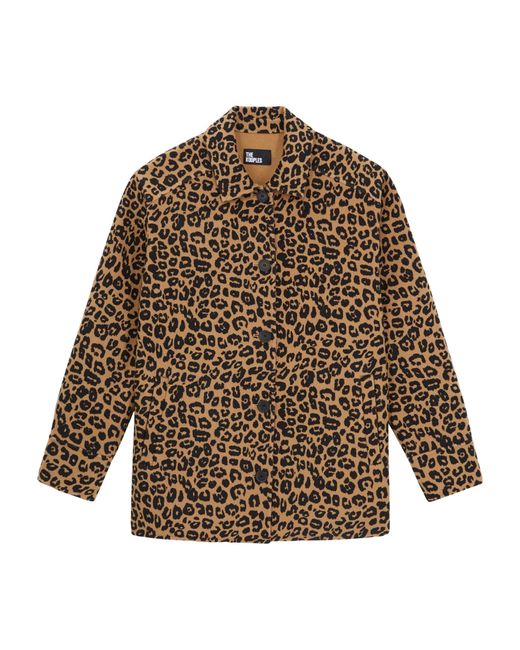 The Kooples Brown Wool-blend Leopard Print Jacket
