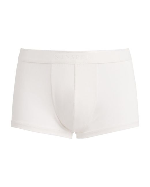 Sunspel White Tencel-Blend Stretch Trunks for men
