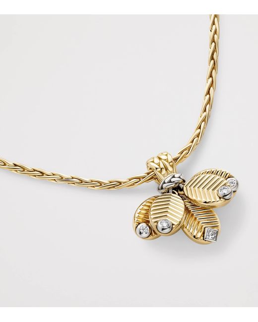 Cartier Metallic And Diamond Grain De Café Necklace