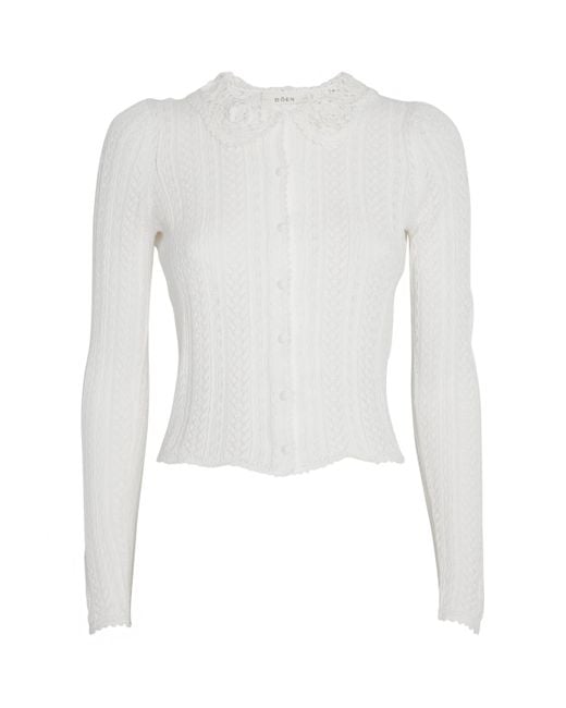 Doen White Crochet Martina Cardigan