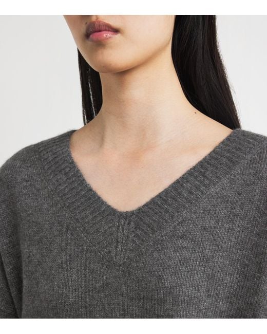 Iris Von Arnim Gray Cashmere-Silk Bergen Sweater