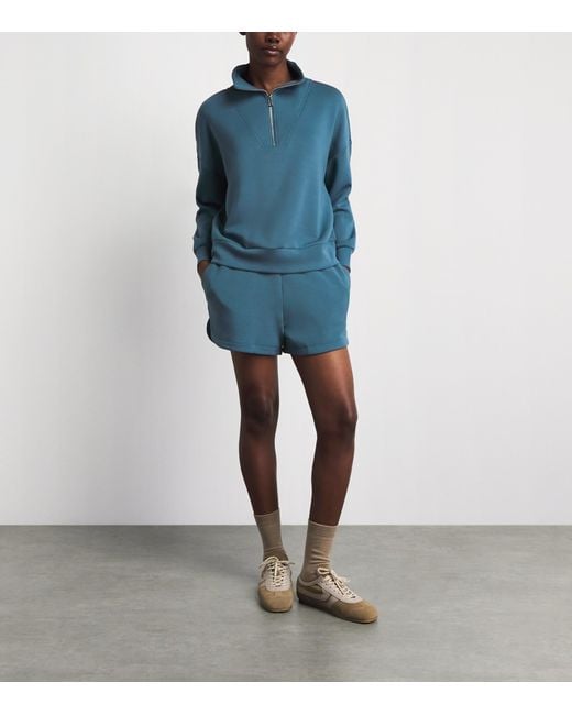 Varley Blue Doublesoft Hawley Half-Zip Sweatshirt