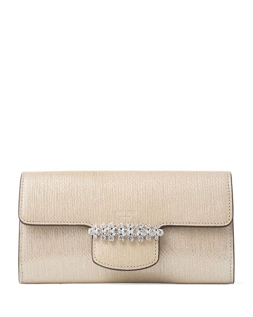 Jimmy Choo Natural Bing Leather Wallet On Chain