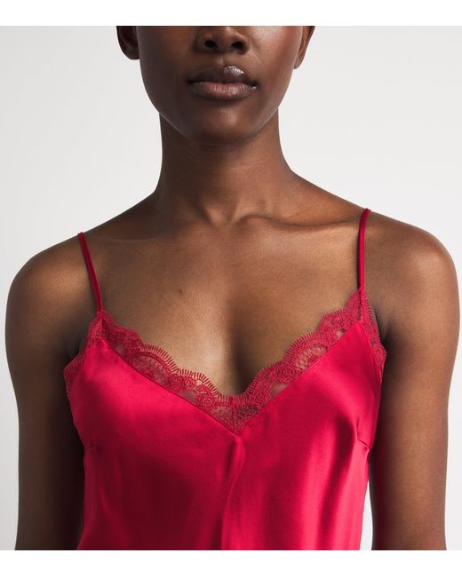 Simone Perele Red Silk-Blend Love Me Slip Dress