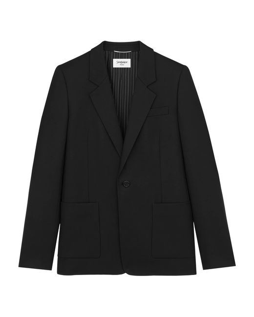 Saint Laurent Black Wool Single-Breasted Blazer for men
