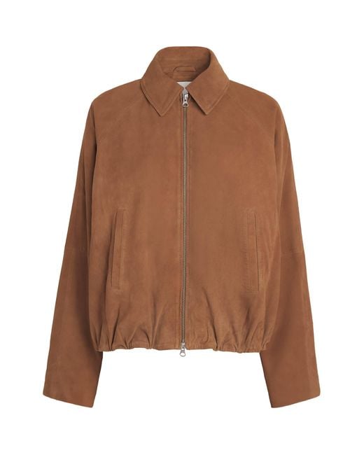 Herskind Brown Suede Ray Bomber Jacket
