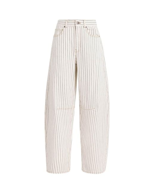 ME+EM White Striped Extreme Tapered Jeans