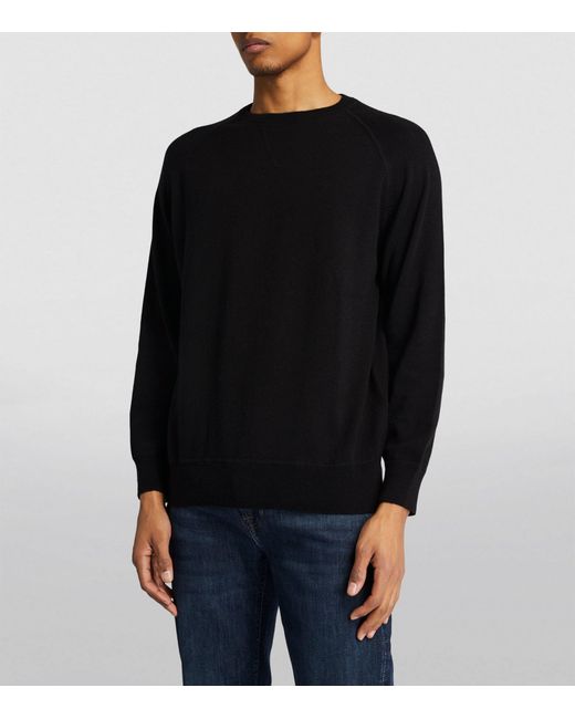 7 For All Mankind Black Cotton-wool Crew-neck Sweater for men