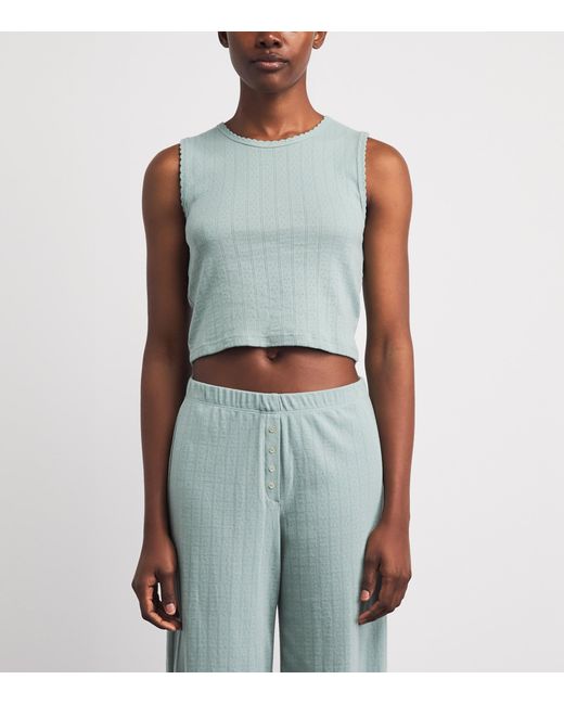Leset Green Classic Pointelle Vest