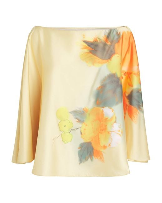 Cinq À Sept Yellow Watercolour Floral Carole Top