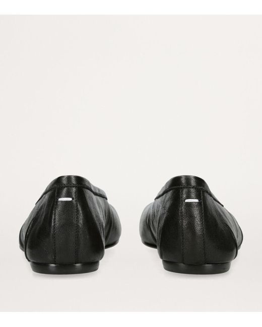 Maison Margiela Black Leather Tabi Ballet Flats