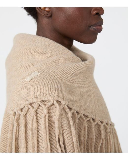 Weekend by Maxmara Natural Virgin Wool Fringed Shawl