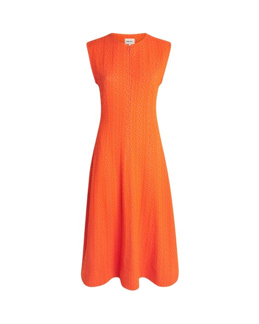 ME+EM Orange Curling Cross Midi Dress