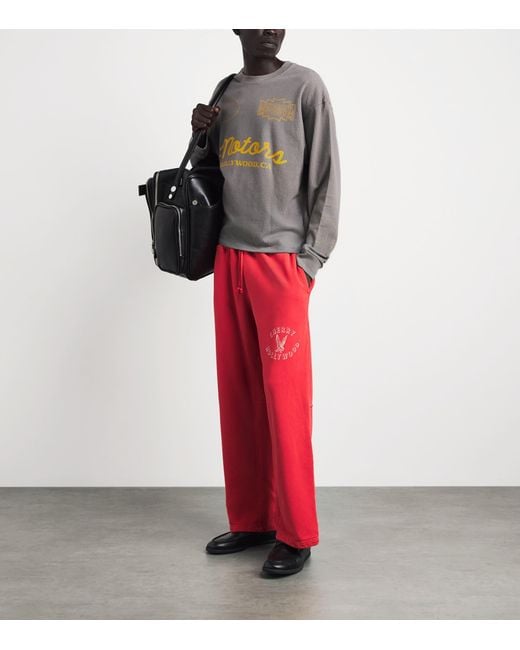 CHERRY LA Gray Mesh Long-Sleeve Motors T-Shirt for men