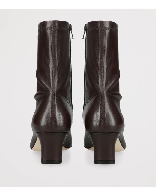 Staud Brown Leather Wally Sock Ankle Boots 55
