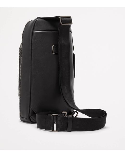 Tumi Black Leather Harrison Cross-Body Bag for men
