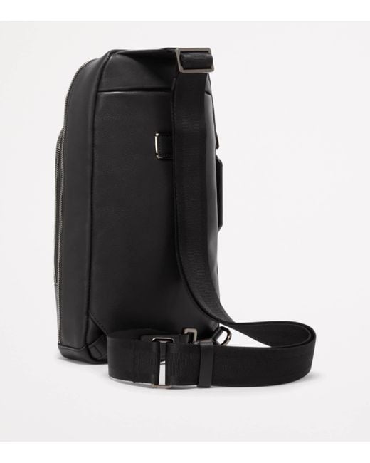 Tumi Black Leather Harrison Cross-Body Bag for men