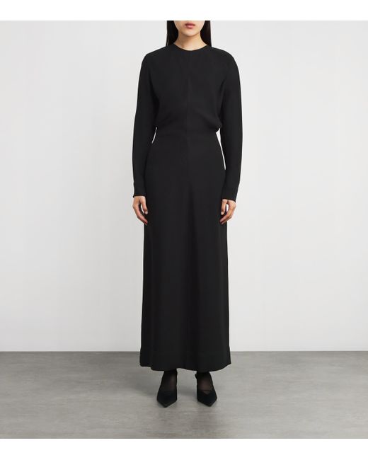 Totême Black Slouch-Waist Maxi Dress