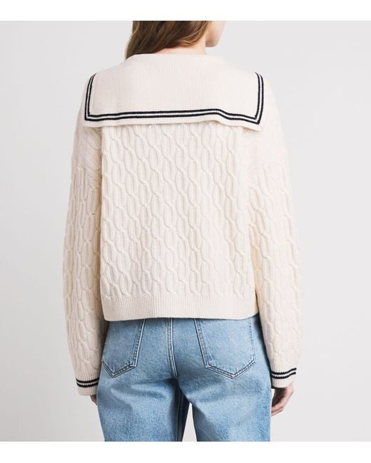 Maje Natural Wool Cable-Knit Boat-Neck Cardigan for men