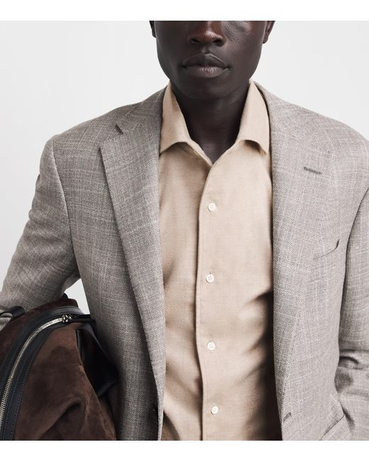 Corneliani Natural Cotton-Cashmere Shirt for men
