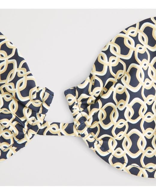 Away That Day Brown Geometric Aruba Bikini Top