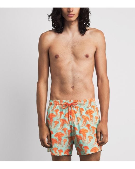 Vilebrequin Orange Jellyfish Dance Moorise Swim Shorts for men