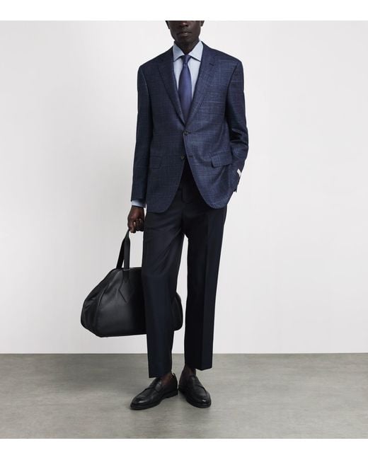 Corneliani Blue Cotton-Cashmere Shirt for men