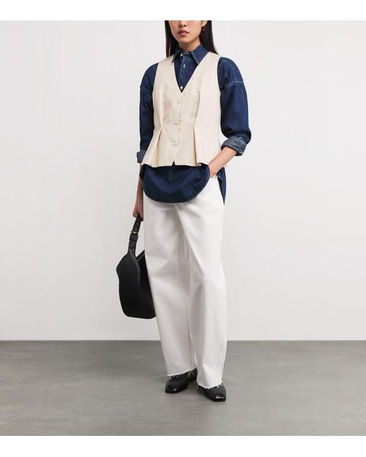 Claudie Pierlot Natural Pleated Stripe Waistcoat