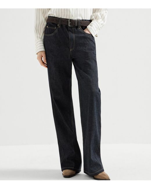 Brunello Cucinelli Blue No-Fade Loose Jeans