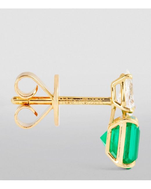 Anita Ko Yellow Diamond And Emerald Single Stud Earring