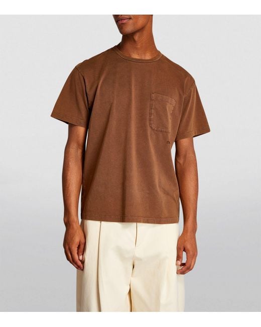 FRAME Brown Cotton T-shirt for men