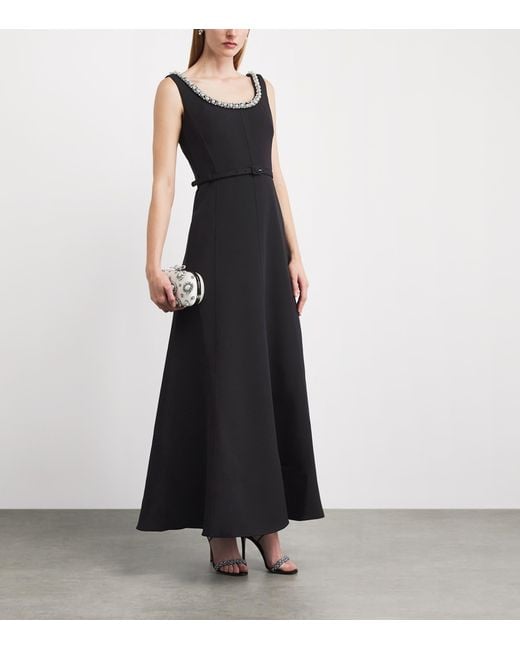 Roland Mouret Black Sleeveless Embellished Gown