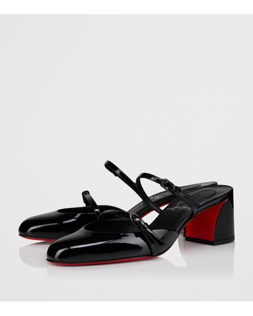 Christian Louboutin Black Jane Nina Patent Leather Heeled Mules 55