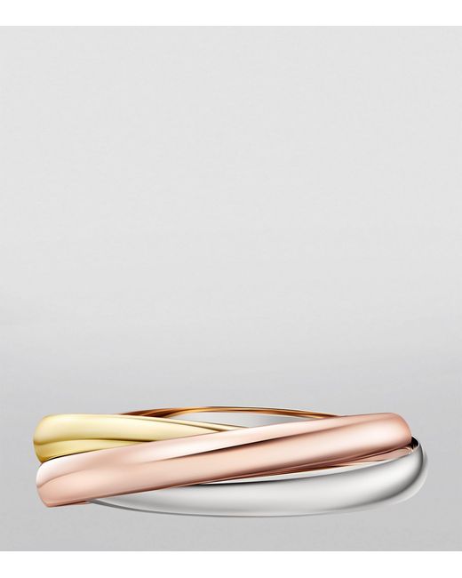 Cartier Brown Extra-large White, Rose And Yellow Gold Trinity Bangle