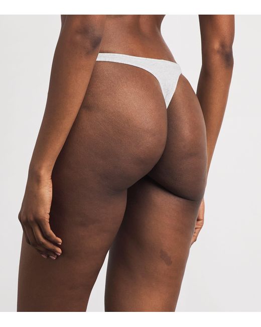 Skims White Everyday Cotton Thong