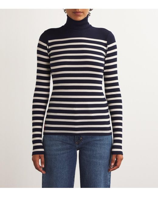 Polo Ralph Lauren Blue Striped Rollneck Top