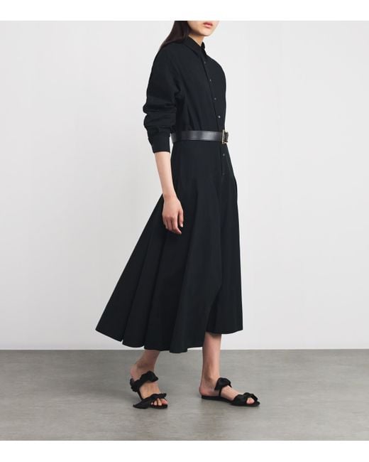 Polo Ralph Lauren Black Cotton Midi Shirt Dress
