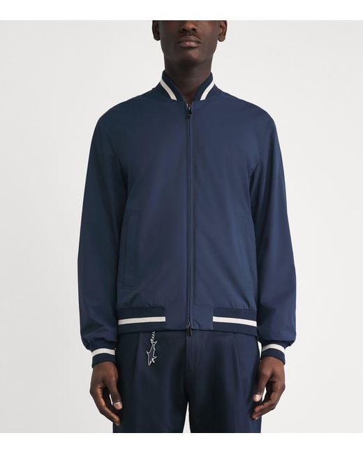 Paul & Shark Blue Typhoon Platinum Bomber Jacket for men