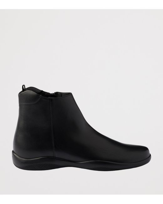 Prada Black Calfskin Toblach Ankle Boots for men