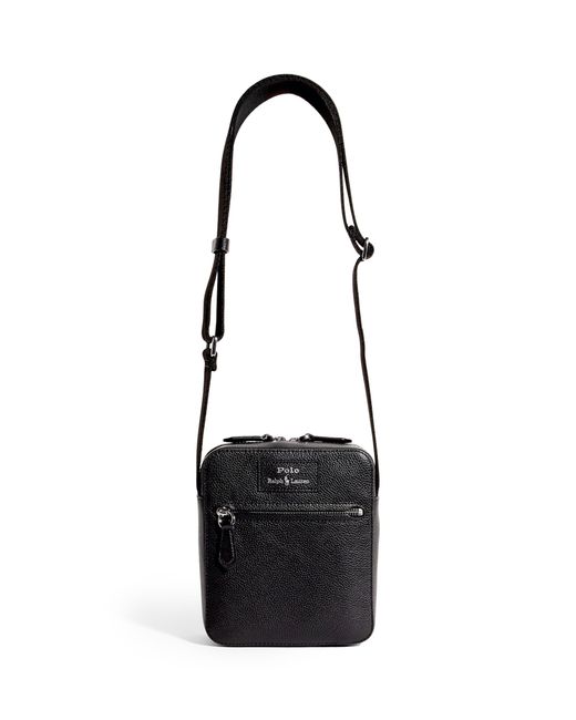 Polo Ralph Lauren Black Pebbled Leather Cross-Body Bag for men
