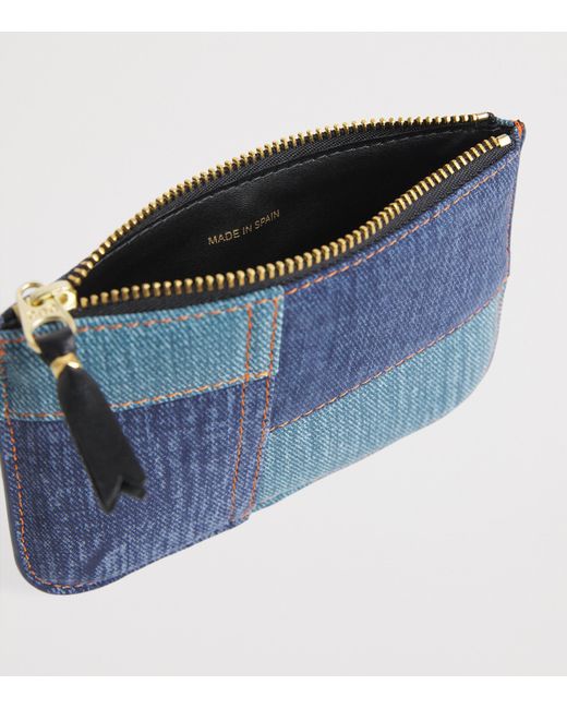 COMME DES GARÇONS PLAY Blue Lambskin Denim-Patch Wallet for men