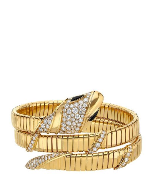 BVLGARI Metallic And Diamond Serpenti Bangle