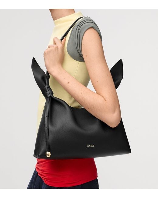 Loewe Black Medium Leather Scarf Shoulder Bag