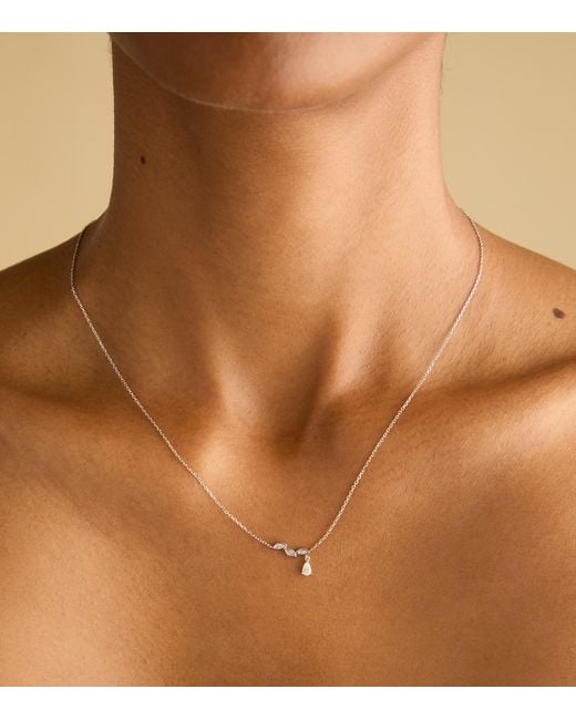 Astrid & Miyu White And Diamond Drop Pendant Necklace