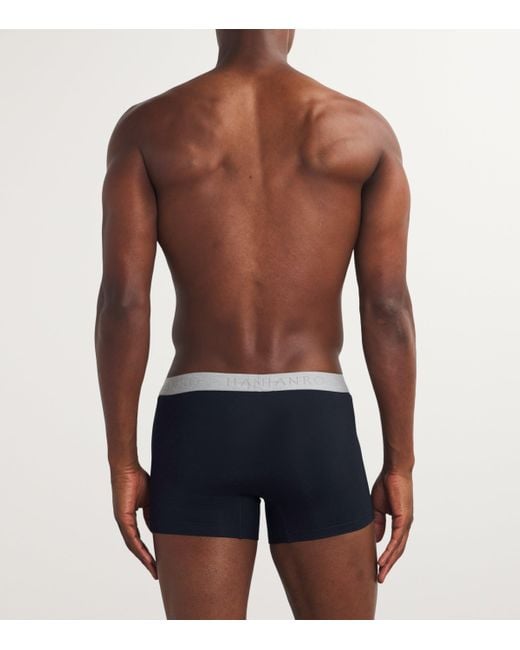 Hanro Blue Cotton-Blend Essential Trunks for men