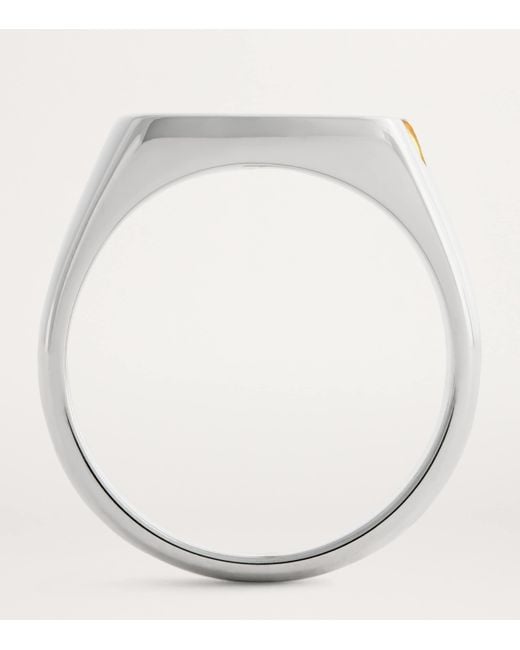 Tom Wood Metallic Sterling And Diamond Signet Ring for men