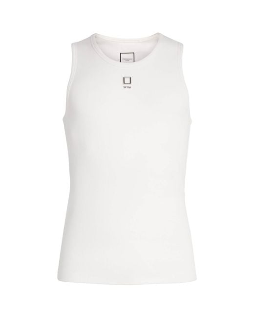 Wooyoungmi White Stretch-Cotton Logo Sleeveless Top for men